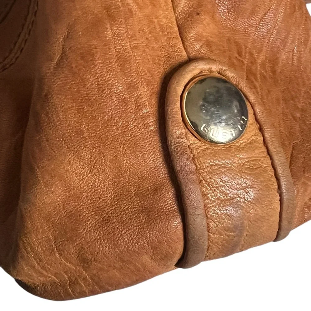 Everyday Cognac Leather Satchel Handbag - Women